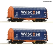 Roco 6680006 - TT - 2-tlg. Set Schiebeplanenwagen, Wascosa, Ep. VI